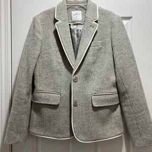 Women’s Vineyard Vines Gray Herringbone Blazer with Cream Trim